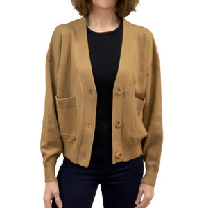 Lea & Viola Dropped Shoulder Cardigan Sz S New Tan Camel Sweater Anthropologie